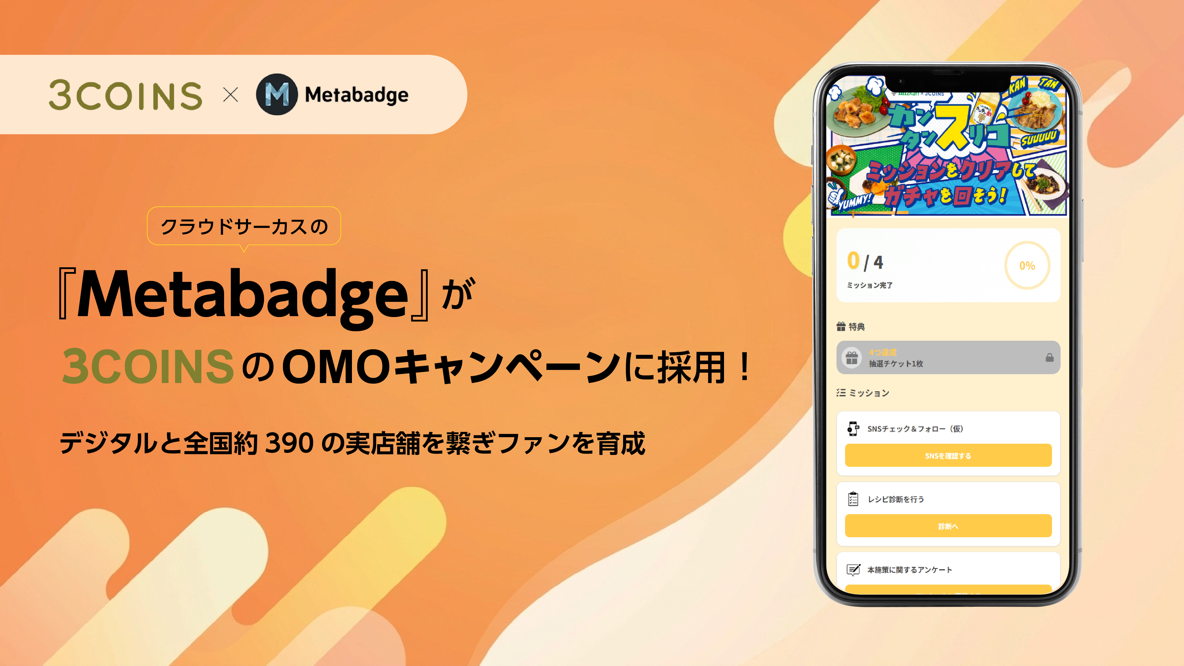 3COINSのOMOキャンペーンにクラウドサーカスの『Metabadge』が採用