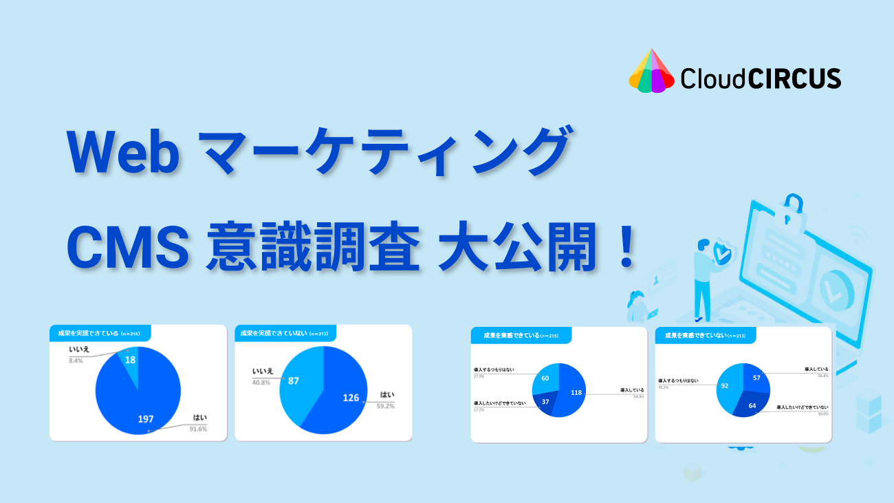 『WebマーケティングとCMS意識調査』CMS導入率40.9%、Webマーケで成果を実感する企業の半数以上はCMS を導入！Cloud CIRCUS調べ