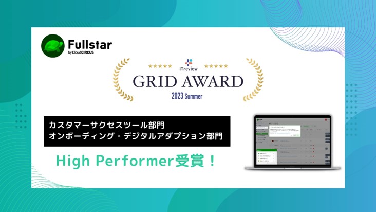 Cloud CIRCUSのCSMツール『Fullstar』が、「ITreview Grid Award 2023 Summer」の 2部⾨でHigh Performerを初受賞！